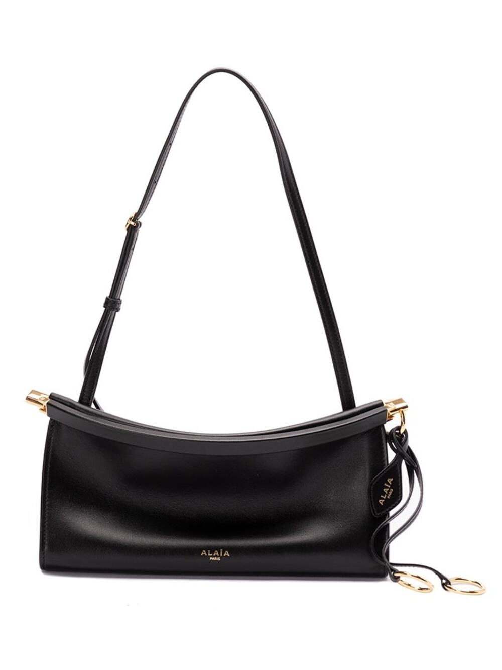 NEW ALAIA BLACK $3350 MEDIUM LE CLICK EAST WEST LEATHER BAG PURSE AUTHENTIC